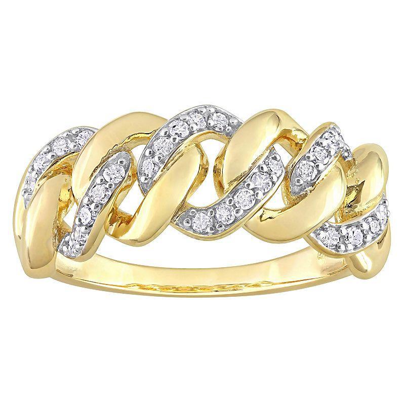 Stella Grace 18k Gold Over Silver 1/4 Carat T.W. Diamond Link Ring, Womens, Gold Tone Product Image