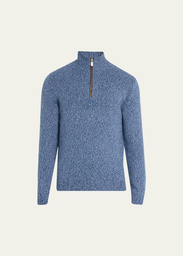 Mens Cashmere Knit Half-Zip Sweater Product Image