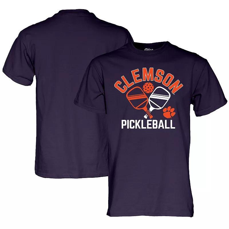 Mens Blue 84 Clemson Tigers Pickleball Crossed Paddles T-Shirt Product Image