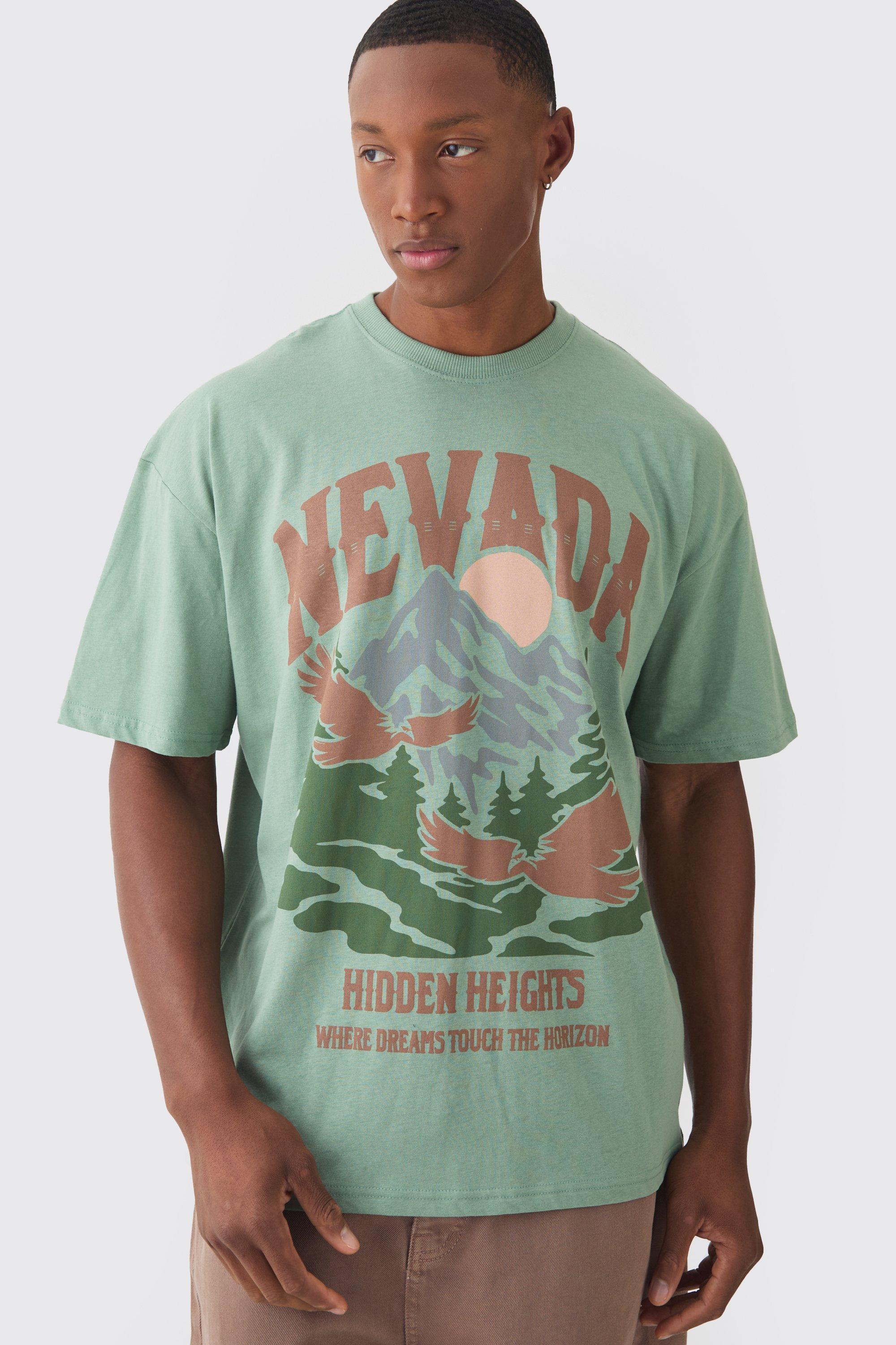 Oversized Nevada Print T-shirt | boohooMAN USA product image