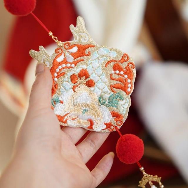 Embroidered Pom Pom Tassel Charm Product Image