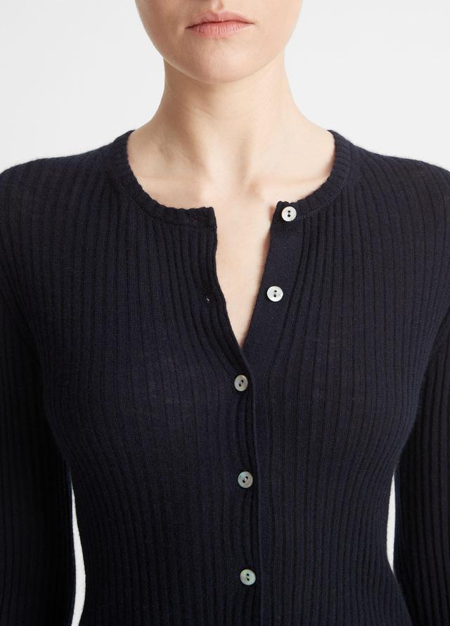 Cashmere-Silk Ribbed Cardigan Product Image