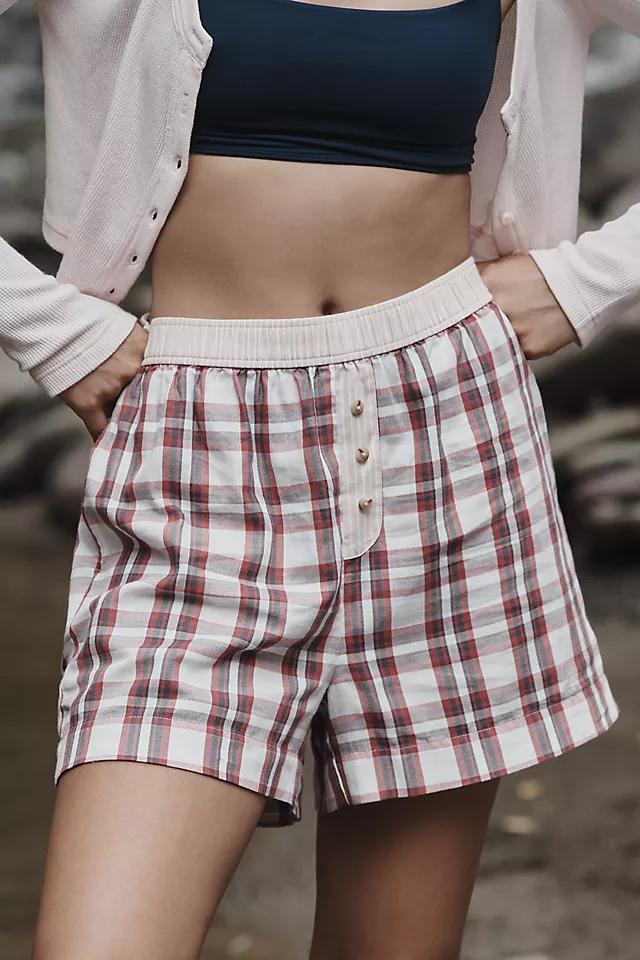 By Anthropologie Flannel Boxer Shorts Product Image