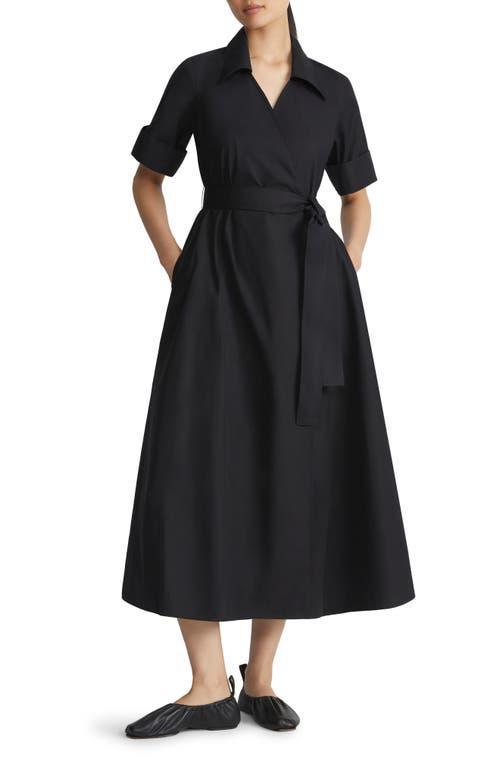 Lafayette 148 New York Belted Organic Cotton Poplin Faux Wrap Shirtdress Product Image