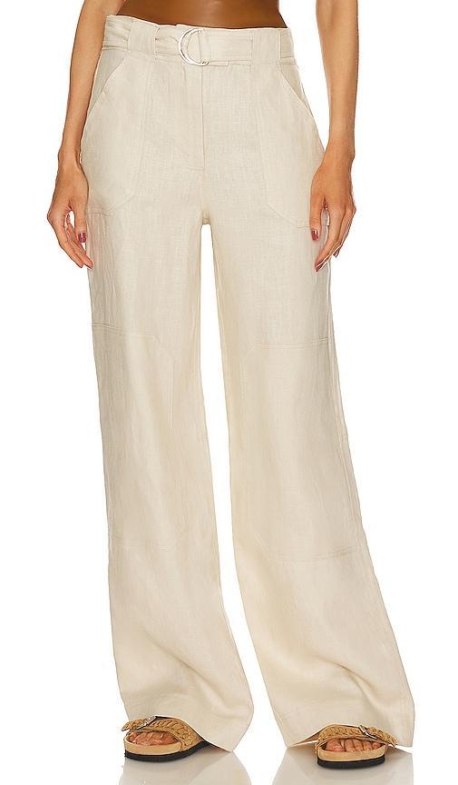 GRLFRND The Linen Cargo Pant in Neutral Product Image