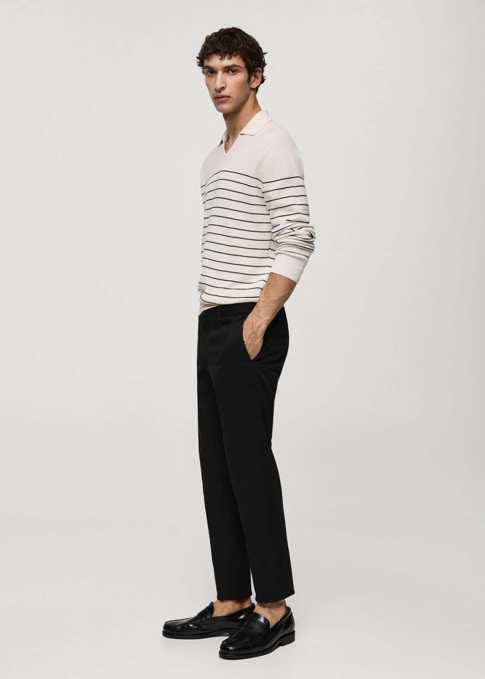 MANGO MAN - Slim fit serge chino trousers blackMen Product Image