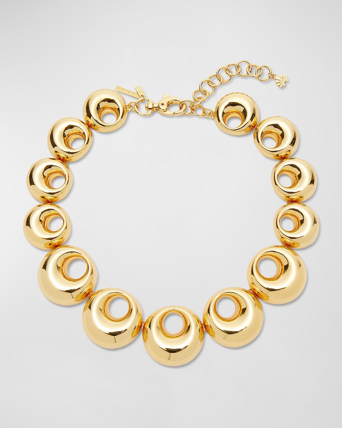 Lele Sadoughi Medallion Necklace Metallic Gold.. Product Image