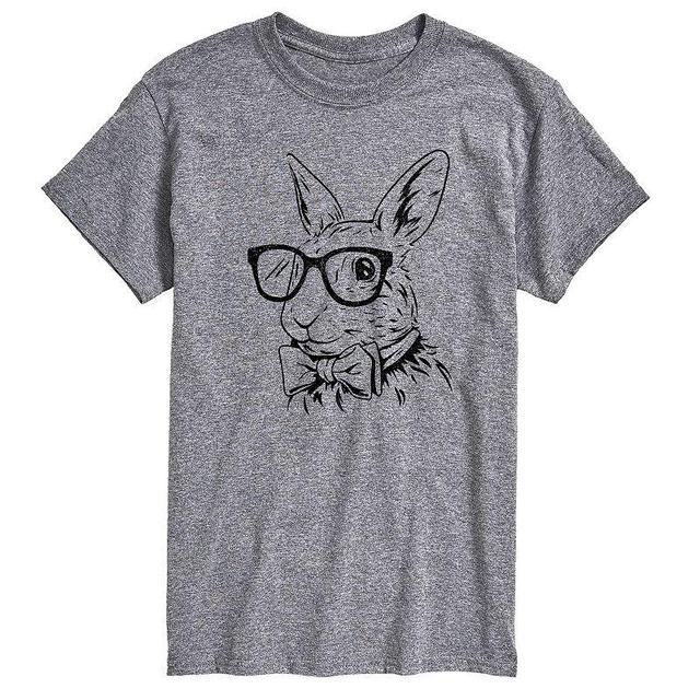 Mens Bunny Bow Tie Graphic Tee Grey Red Product Image