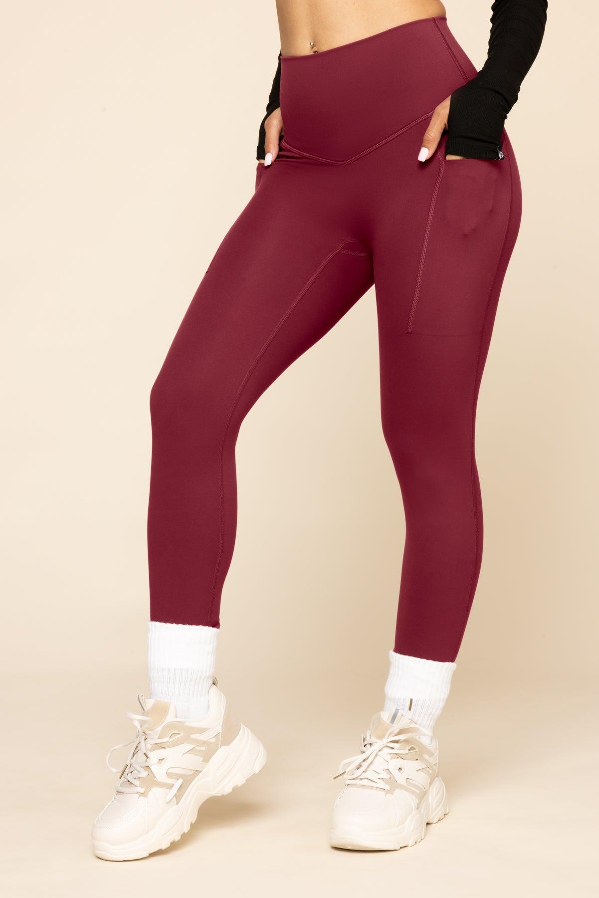 Supersculpt™ Leggings with Pockets - Crimson Product Image