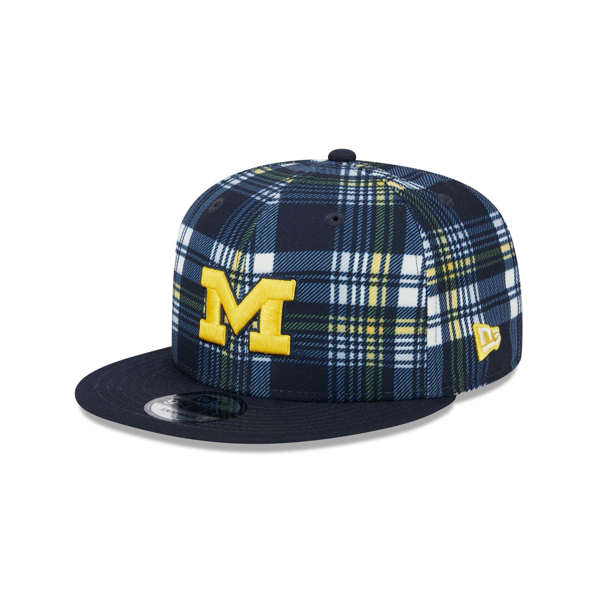 Michigan Wolverines Plaid 9FIFTY Snapback Hat Male Product Image