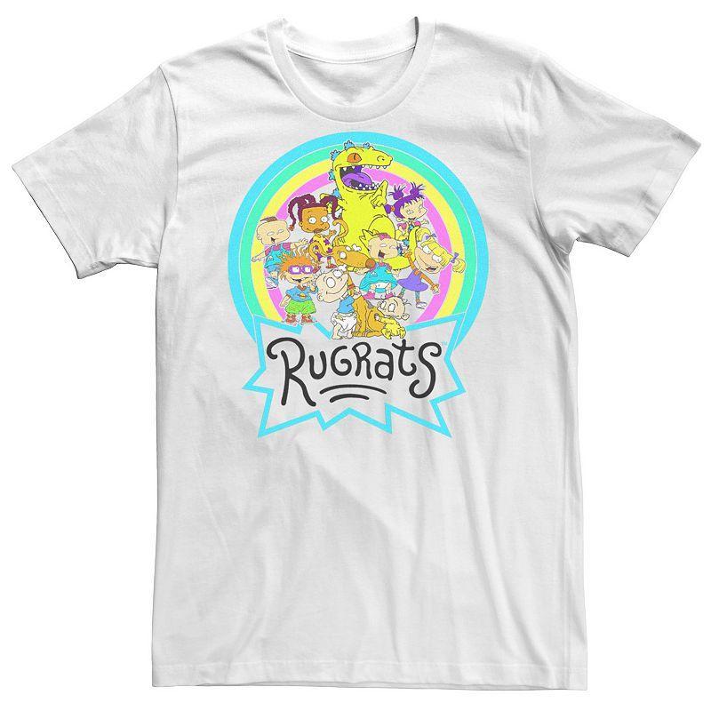 Mens Rugrats Neon Circle Rainbow Group Tee Product Image