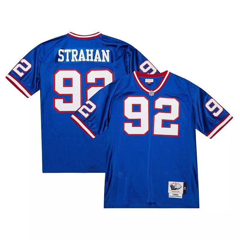 Mens Mitchell & Ness Michael Strahan Royal New York Giants 2004 Authentic Throwback Retired Player Jersey Product Image