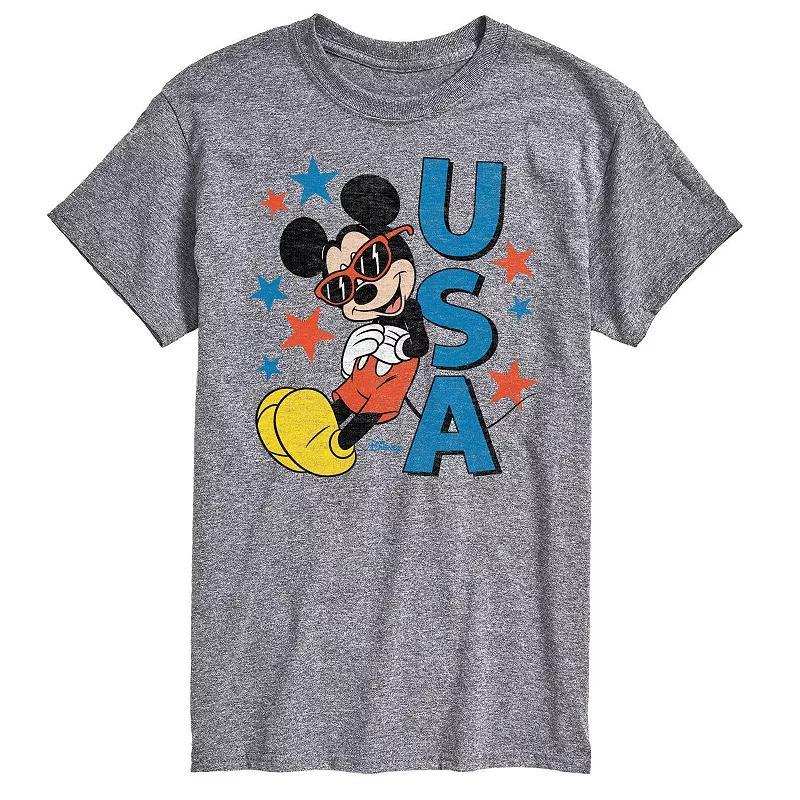 Disneys Mickey Mouse Big & Tall Sunglasses USA Graphic Tee, Mens Product Image