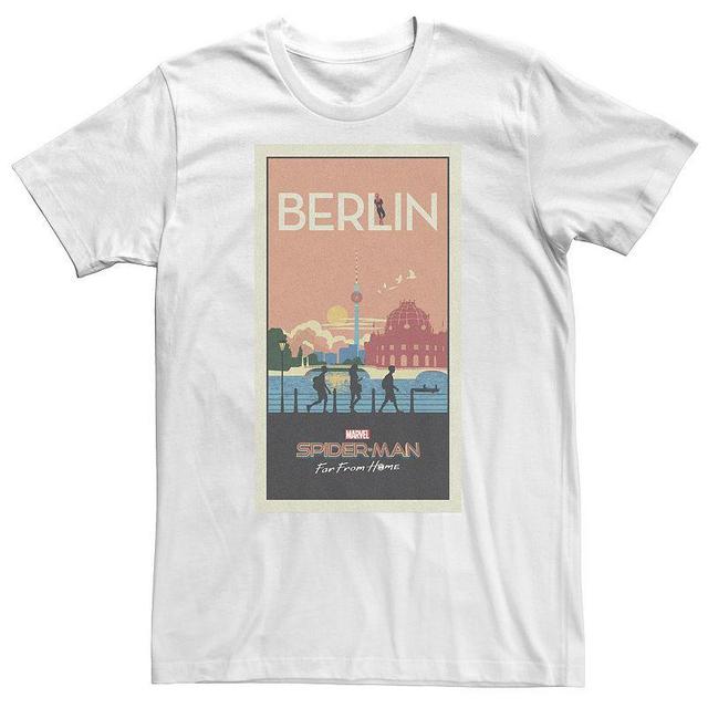 Big & Tall Marvel Spider-Man Far From Home Berlin Abstract Movie Poster Tee, Mens, Size: 3XL, White Product Image