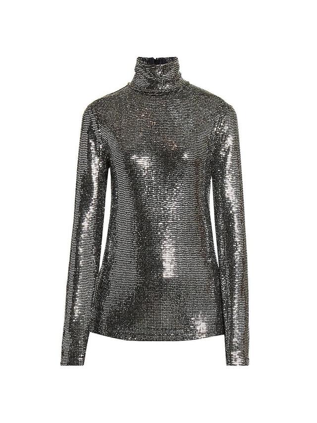 Womens Joyela Sequin-Embellished Mock Turtleneck Top Product Image