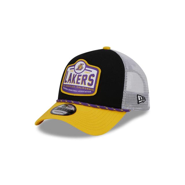 Los Angeles Lakers 2024 Rally Drive 9FORTY A-Frame Trucker Hat Male Product Image