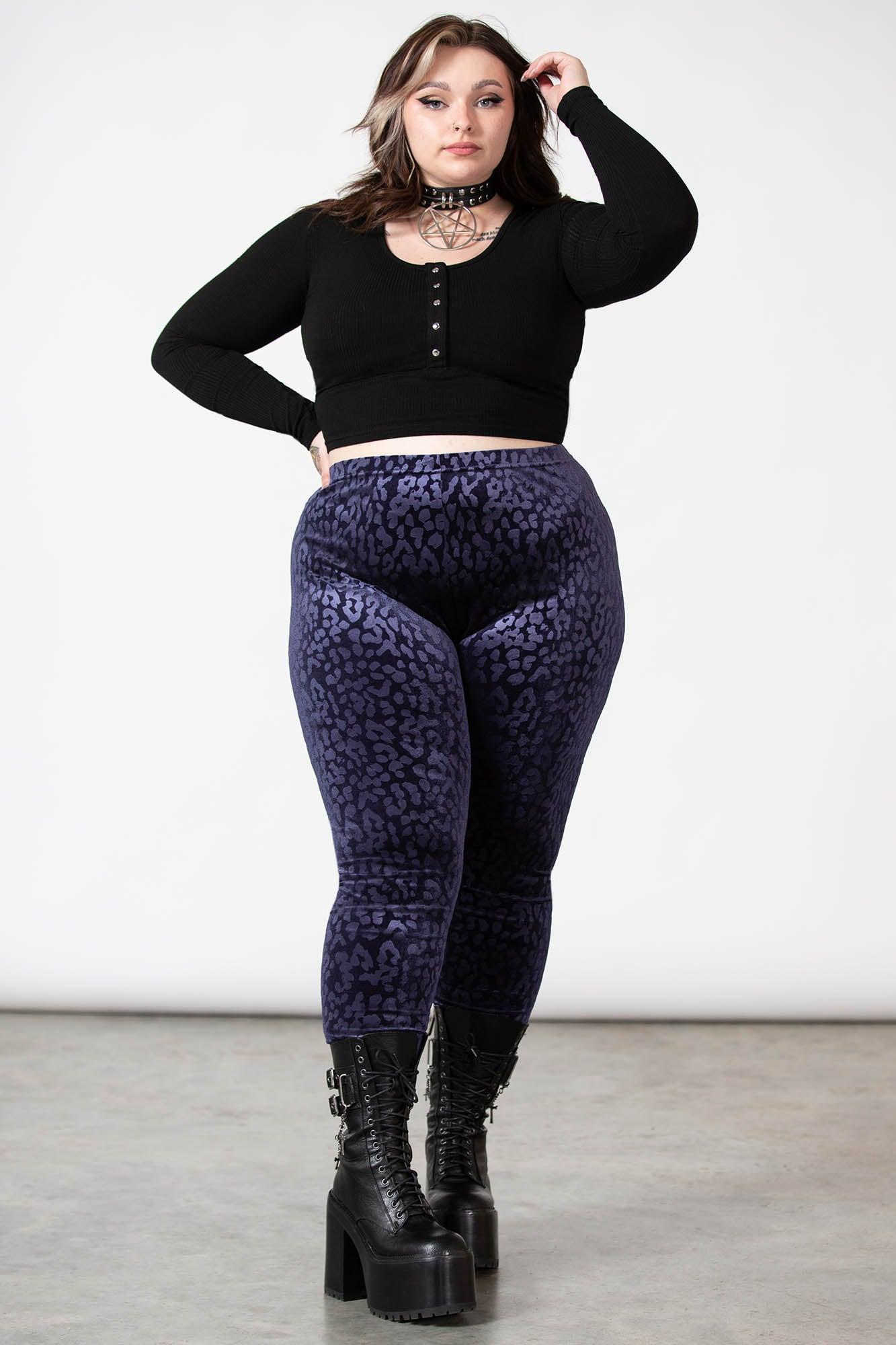 Caturday Leggings [PLUM] [PLUS] Female Product Image