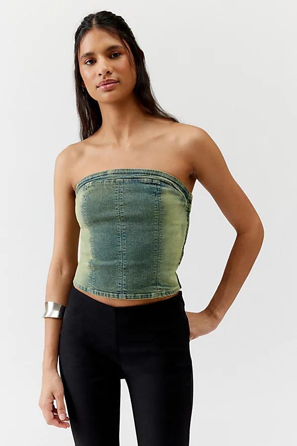 Silence + Noise Charli Denim Tube Top Womens at Urban Outfitters Product Image