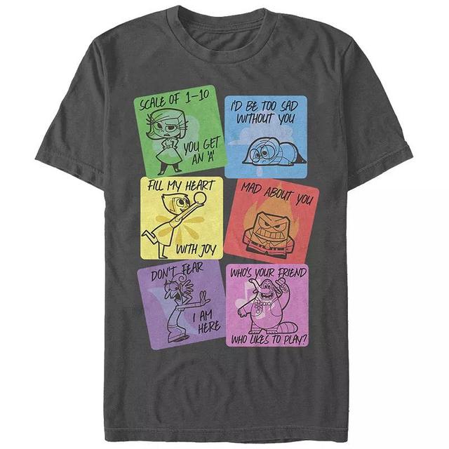 Disney / Pixars Inside Out V Day Cards Mens Graphic Tee Grey Product Image