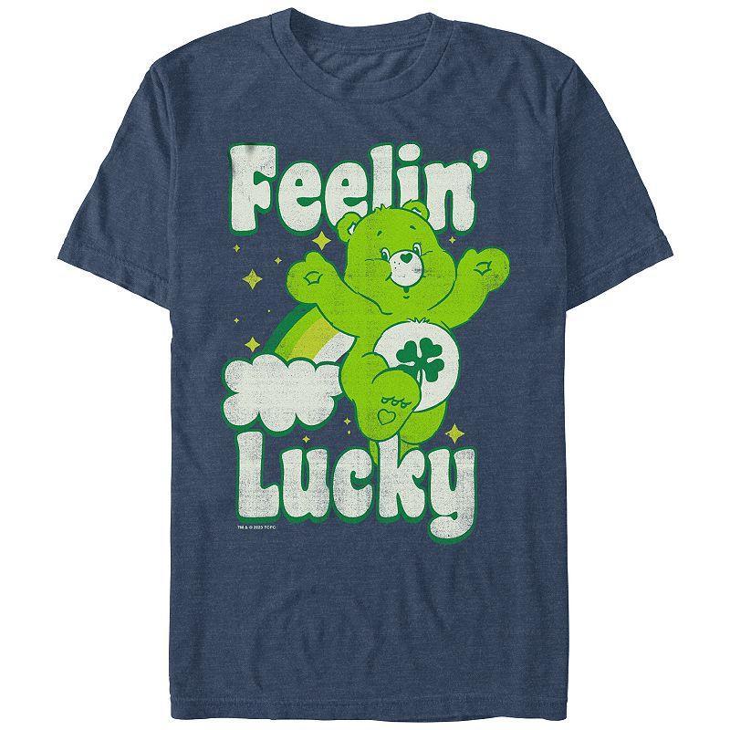 Mens Care Bears Feelin Lucky Graphic Tee Navy Grey Product Image