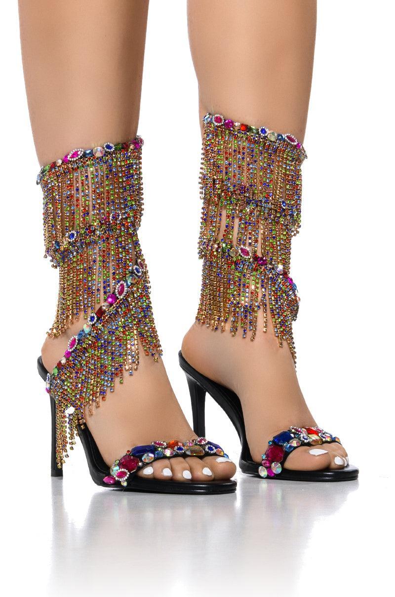 AZALEA WANG BELLATRIX EMBELLISHED SANDAL IN MULTI Product Image