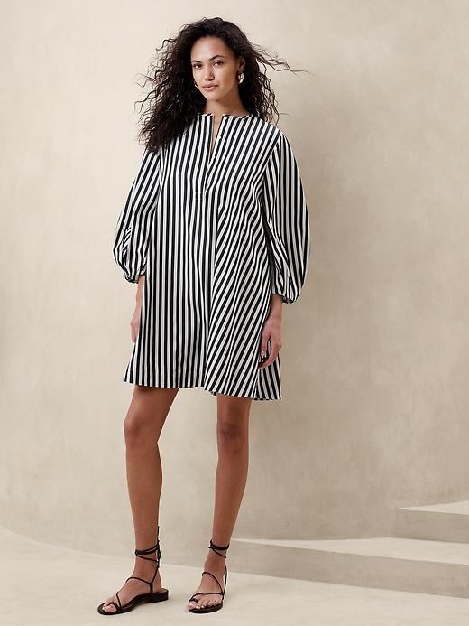 Poplin Lantern-Sleeve Mini Dress Product Image