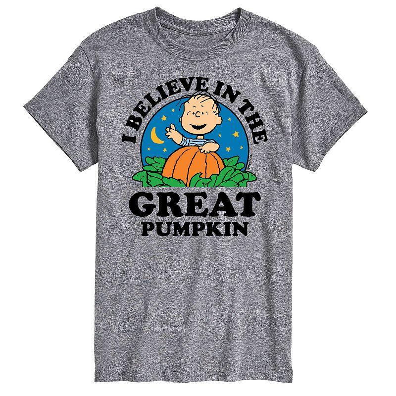 Big & Tall Peanuts Great Pumpkin Tee, Mens Med Grey Product Image