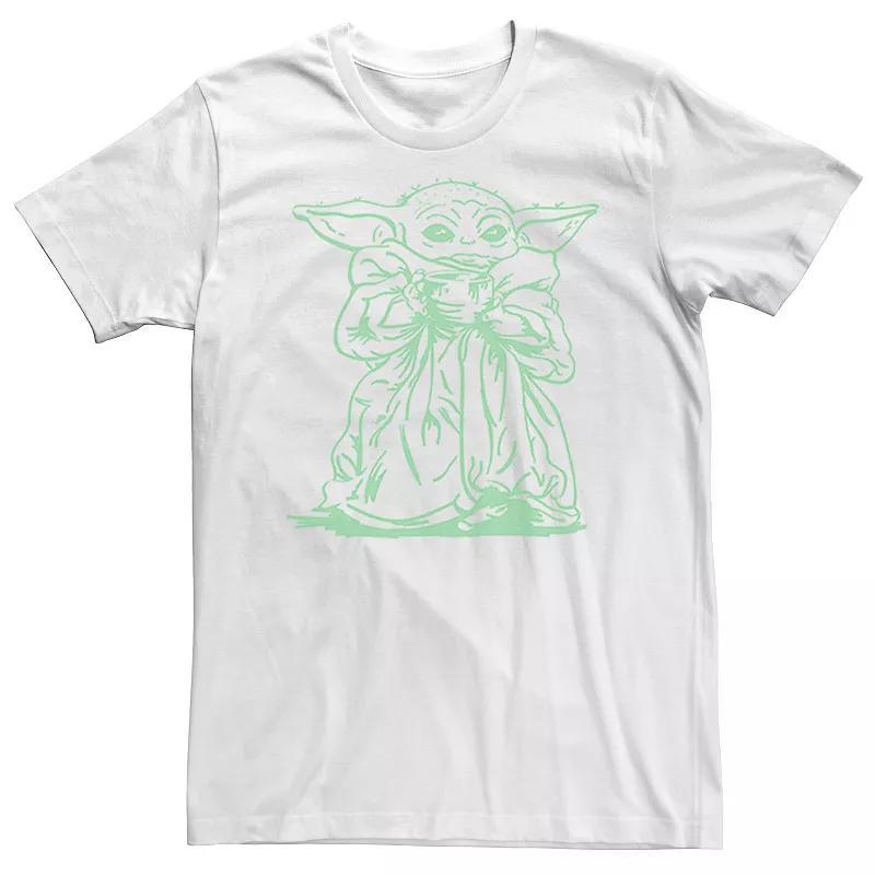 Big & Tall Star Wars The Mandalorian The Child Line Art Portrait Tee, Mens Product Image