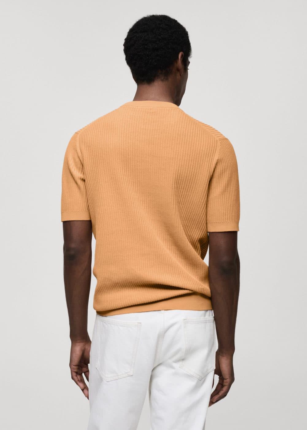 Ribbed  knit t-shirt - Men | MANGO USA Product Image