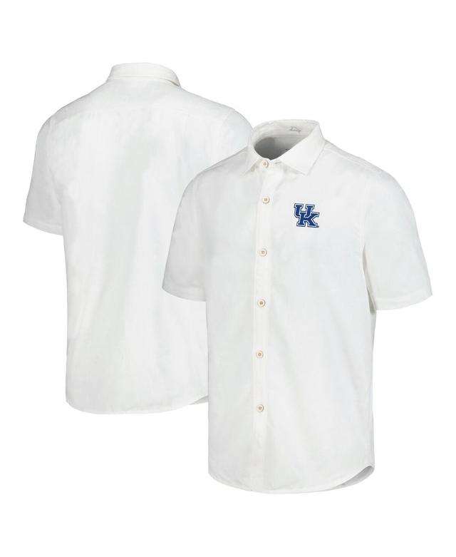 Tommy Bahama Mens White Kentucky Wildcats Coconut Point Palm Vista IslandZone Camp Button-Up Shirt Product Image