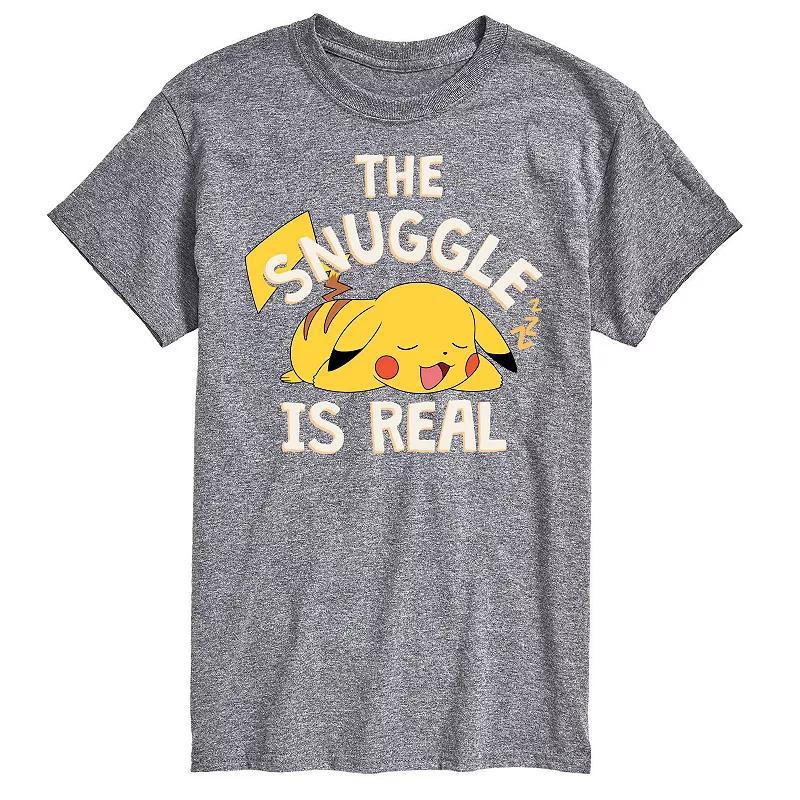 Mens Pokemon The Snuggle Pikachu Tee Med Grey Product Image