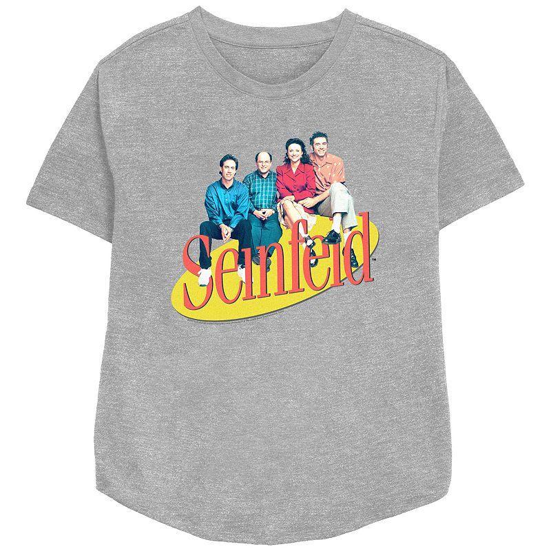 Womens Seinfeld Group Shot Relaxed Fit Graphic Tee, Girls Athletic Grey Product Image