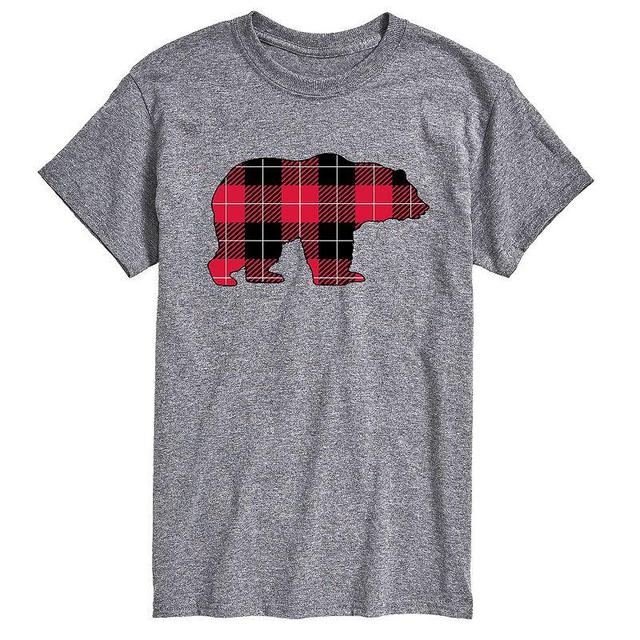 Big & Tall Buffalo Plaid Bear Tee, Mens Product Image