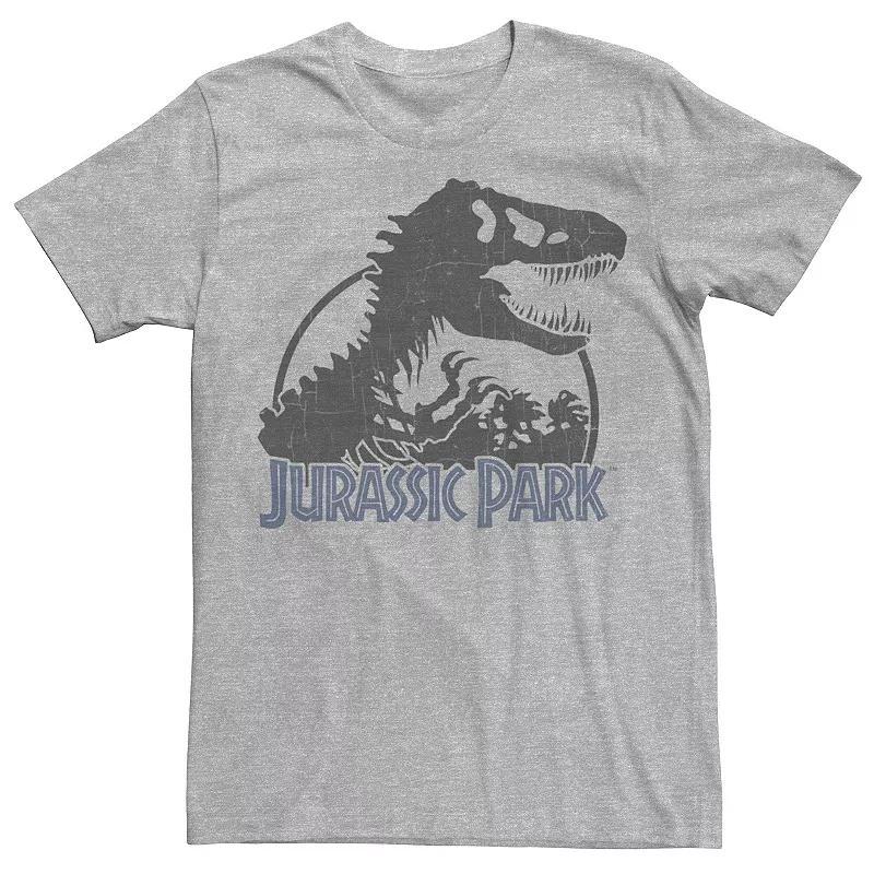 Mens Jurassic Park Classic T-Rex Skeleton Logo Tee Athletic Grey Product Image