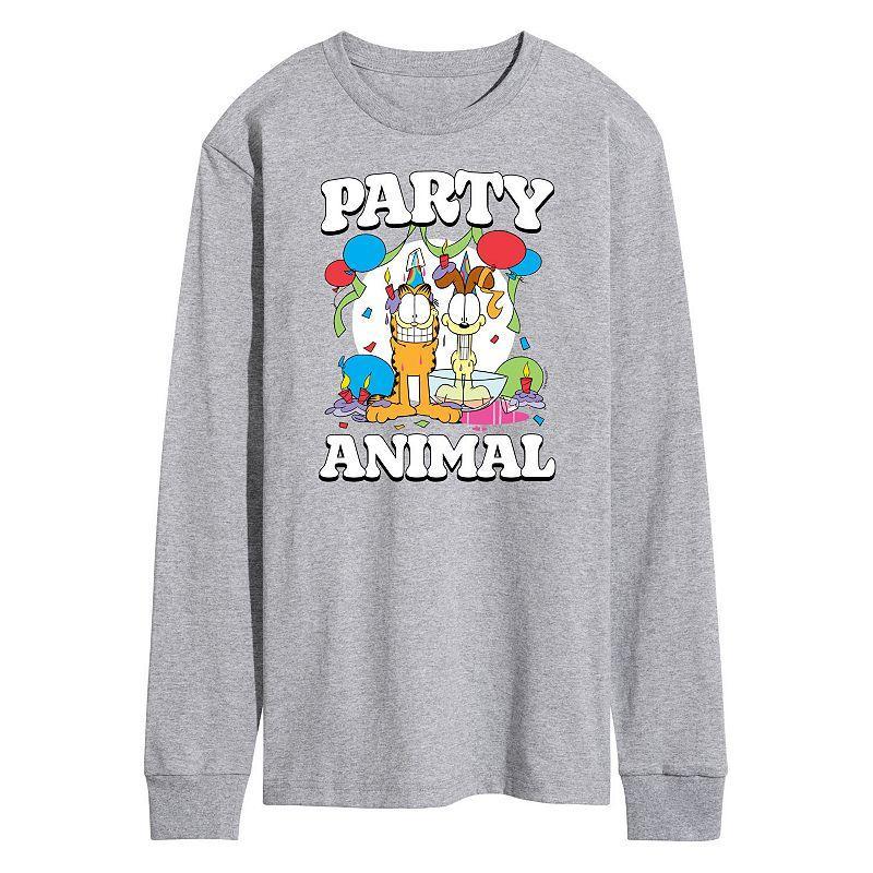 Mens Garfield Party Animal Long Sleeve Graphic Tee Product Image