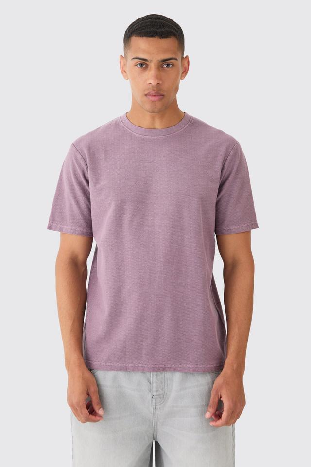 Textured Washed T-shirt | boohooMAN USA Product Image