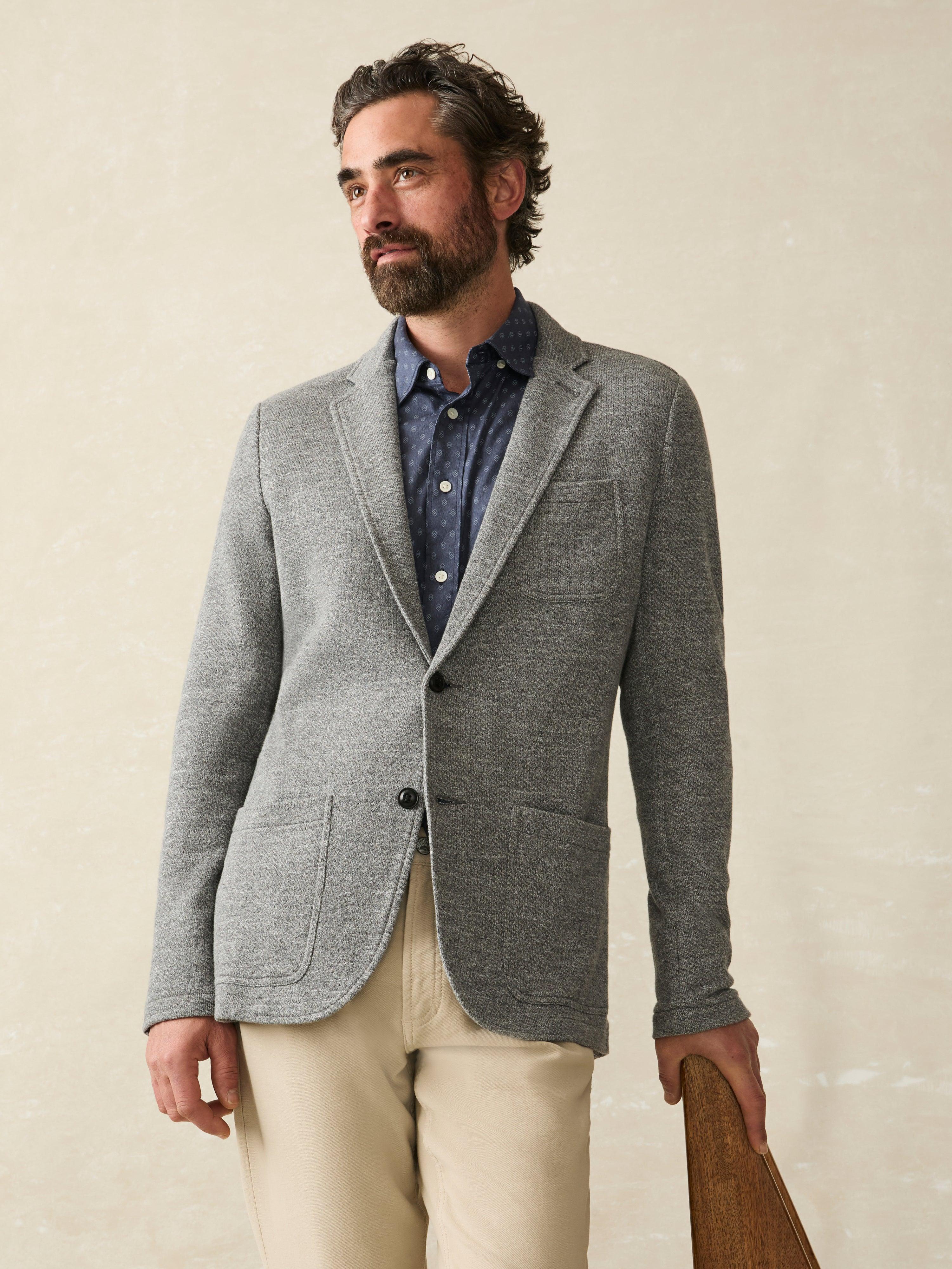 Inlet Knit Blazer (Tall) - Medium Grey Melange Male Product Image