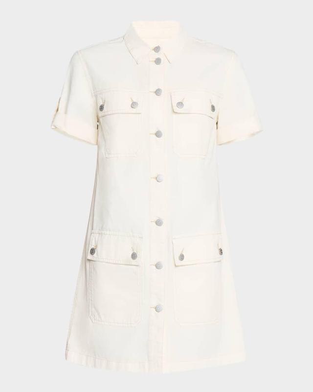 Warren Short-Sleeve Denim Mini Dress Product Image