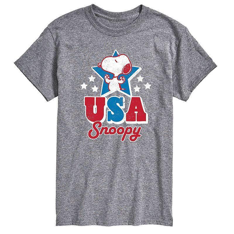 Mens Peanuts USA Snoopy Tee Med Grey Product Image