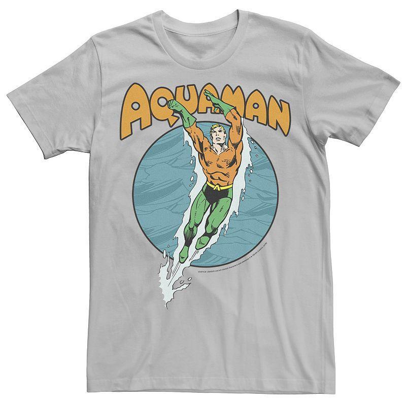 Mens DC Comics Aquaman Swimming Dance Tee Blue Product Image