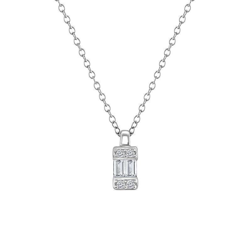 1/10 Carat T.W. Diamond 10k White Gold Pendant Necklace, Womens Product Image