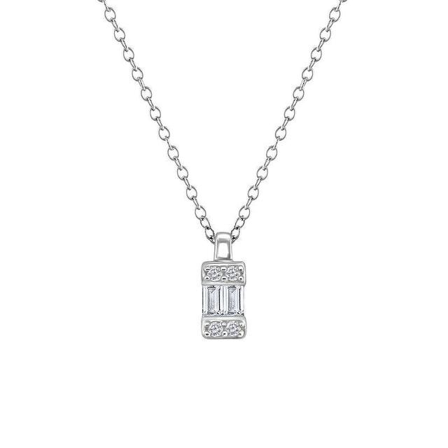 1/10 Carat T.W. Diamond 10k White Gold Pendant Necklace, Womens Product Image