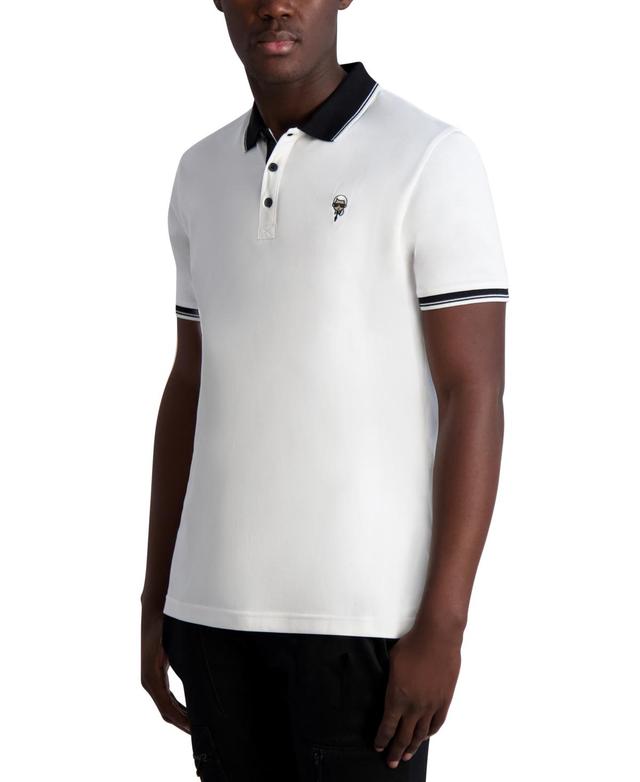 Karl Lagerfeld Paris Mens Slim-Fit Karl Patch Tipped Polo Shirt Product Image