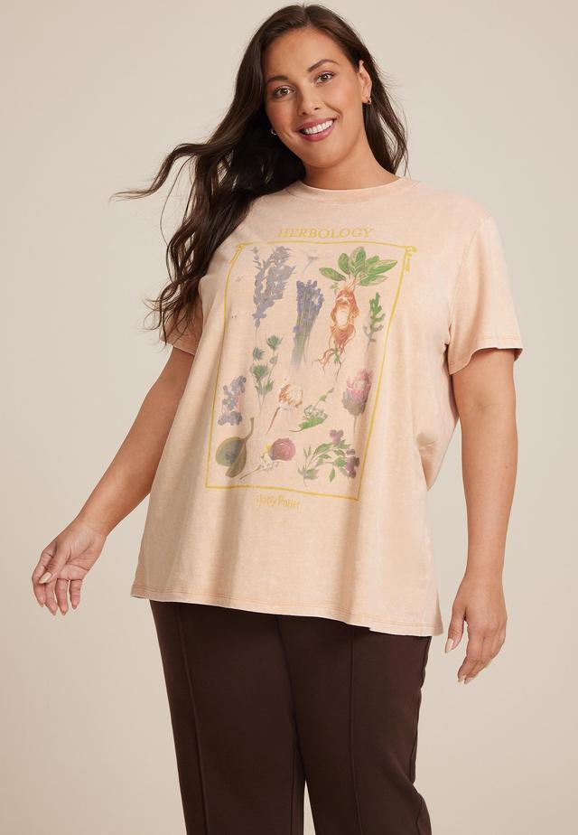 Maurices 4X Plus Size Womens Harry Potter Herbology Oversized Fit Graphic Tee Orange Product Image