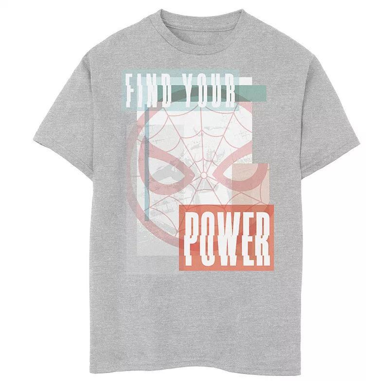 Boys 8-20 Marvel Spider-Man Find Your Power Pastel Portrait Graphic Tee, Boys Athletic Grey Product Image