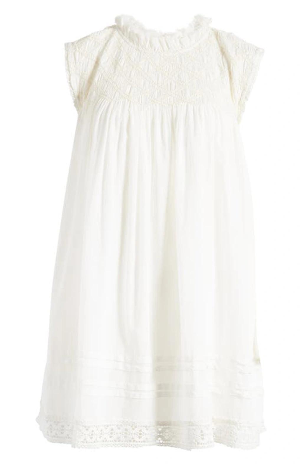 Shea Smocked Yoke Shift Minidress In Ivory Product Image