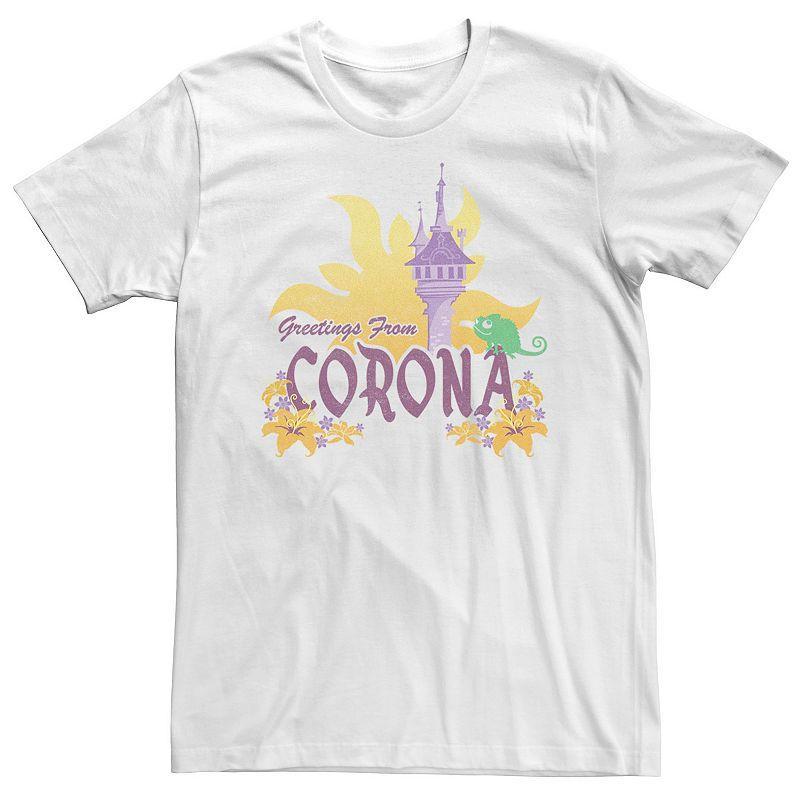 Big & Tall Disney Tangled Greetings From Corona Tower Poster Tee, Mens Product Image