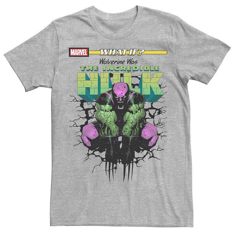 Mens Marvel What If Wolverine Was The Incredible Hulk Comic Cover Graphic Tee Athletic Grey Product Image