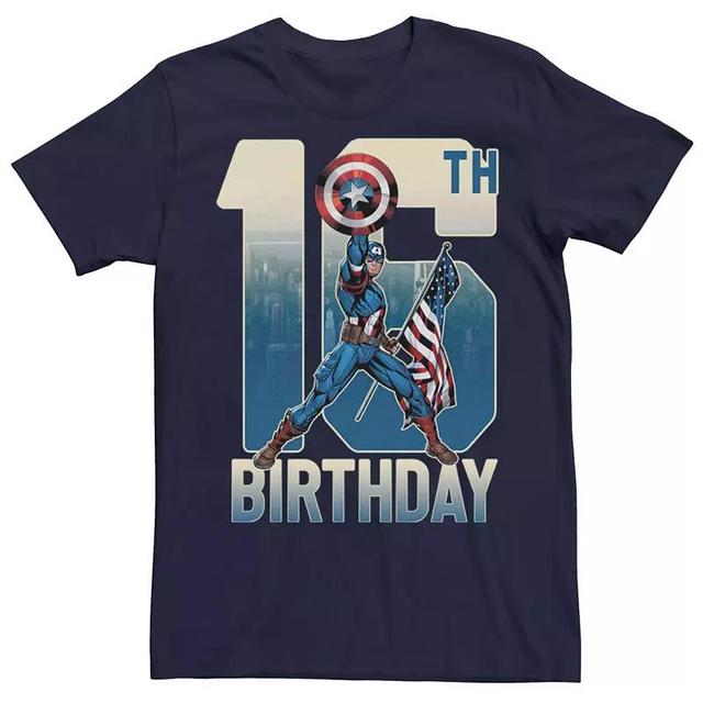 Mens Captain America 16th Birthday Tee Blue Product Image