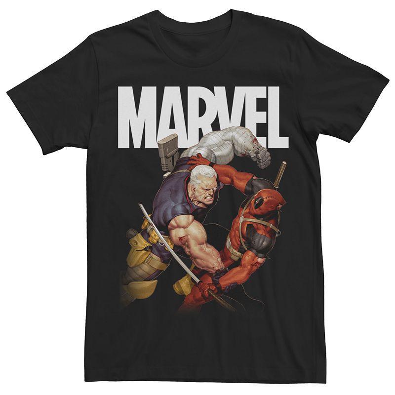 Mens Marvel Cable & Deadpool Fight Graphic Tee Product Image